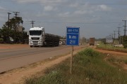 Traffic on the Manaus-Boa Vista Highway (BR-174) - Rorainopolis city - Roraima state (RR) - Brazil