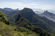 View  of Tijuca National Park mountains and the Morro Dois Irmaos (Two Brothers Mountain) from Pedra Bonita (Bonita Stone)  - Rio de Janeiro city - Rio de Janeiro state (RJ) - Brazil