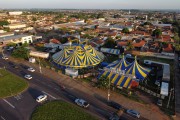 Picture taken with drone of the Circus Império Cirkus - Mirassol city - Sao Paulo state (SP) - Brazil