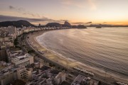 Picture taken with drone of the Copacabana Beach waterfront at dawn - Rio de Janeiro city - Rio de Janeiro state (RJ) - Brazil