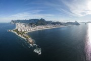 Picture taken with drone of the old Fort of Copacabana (1914-1987), current Historical Museum Army with the Ipanema Beach, Morro Dois Irmaos (Two Brothers Mountain) and Rock of Gavea in the background - Rio de Janeiro city - Rio de Janeiro state (RJ) - Brazil