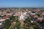 Picture taken with drone of the city and Sao Lourenço Church - Urupes city - Sao Paulo state (SP) - Brazil