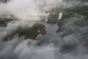 Picture taken with drone of waterfalls in Iguaçu National Park - Foz do Iguacu city - Parana state (PR) - Brazil