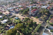 Picture taken with drone of the Nossa Senhora Aparecida Mother Church - Macaubal city - Sao Paulo state (SP) - Brazil