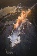 Picture taken with drone of the Devils Throat waterfall - Iguassu National Park  - Foz do Iguacu city - Parana state (PR) - Brazil