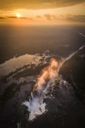 Picture taken with drone of the Devils Throat waterfall - Iguassu National Park  - Foz do Iguacu city - Parana state (PR) - Brazil