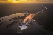 Picture taken with drone of the Devils Throat waterfall - Iguassu National Park  - Foz do Iguacu city - Parana state (PR) - Brazil