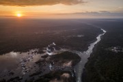 Picture taken with drone of waterfalls in Iguaçu National Park - Foz do Iguacu city - Parana state (PR) - Brazil