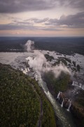 Picture taken with drone of the Devils Throat waterfall - Iguassu National Park  - Foz do Iguacu city - Parana state (PR) - Brazil