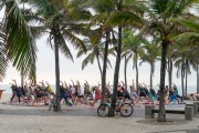 People doing gymnastics at Arpoador Beach - Rio de Janeiro city - Rio de Janeiro state (RJ) - Brazil