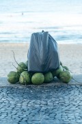 Coconuts for sale at a kiosk on Copacabana Beach - Rio de Janeiro city - Rio de Janeiro state (RJ) - Brazil