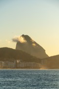 View of Copacabana beach at dawn with Sugarloaf in the background - Rio de Janeiro city - Rio de Janeiro state (RJ) - Brazil