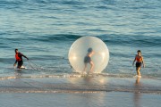 Inflatable ball also called water ball for rent on Ipanema Beach - Rio de Janeiro city - Rio de Janeiro state (RJ) - Brazil