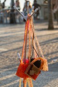 Street vendor of handcrafted bags made with pebbles - Boardwalk de Ipanema - Rio de Janeiro city - Rio de Janeiro state (RJ) - Brazil