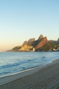 Sunrise on Ipanema Beach with Two Brothers Mountain and Rock of Gavea in the background - Rio de Janeiro city - Rio de Janeiro state (RJ) - Brazil