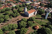 Picture taken with drone of the Nossa Senhora Aparecida Mother Church - Tanabi city - Sao Paulo state (SP) - Brazil