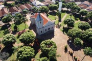 Picture taken with drone of the Nossa Senhora Aparecida Mother Church - Tanabi city - Sao Paulo state (SP) - Brazil