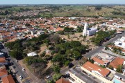 Picture taken with drone of the Nossa Senhora da Conceiçao Mother Church - Tanabi city - Sao Paulo state (SP) - Brazil