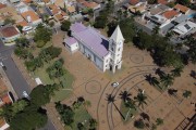 Picture taken with drone of the Nossa Senhora da Conceiçao Mother Church - Tanabi city - Sao Paulo state (SP) - Brazil