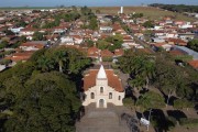 Picture taken with drone of the Santa Terezinha do Menino Jesus Church - Orindiuva city - Sao Paulo state (SP) - Brazil