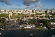 Picture taken with drone of the Salvador showing low city and high city - Salvador city - Bahia state (BA) - Brazil