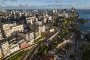 Picture taken with drone of Salvador waterfront with Castro Alves Square - Salvador city - Bahia state (BA) - Brazil