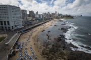 Picture taken with drone of the Barra Beach - Salvador city - Bahia state (BA) - Brazil
