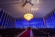 Inside of Dom Bosco Sanctuary, decorated with a chandelier made up of 7,400 Murano glass cups - The church was built in honor of the Brasilia patron saint Sao Joao Melchior Bosco  - Brasilia city - Distrito Federal (Federal District) (DF) - Brazil