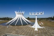 Picture taken with drone of the Metropolitan Cathedral of Our Lady of Aparecida (1970) - also known as Cathedral of Brasilia  - Brasilia city - Distrito Federal (Federal District) (DF) - Brazil