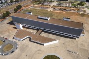 Picture taken with drone of the Leonel de Moura Brizola National Library (2006) - part of the Joao Herculino Cultural Complex of the Republic  - Brasilia city - Distrito Federal (Federal District) (DF) - Brazil