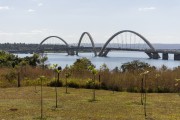 View of the Juscelino Kubitschek Bridge (2002) over the Paranoa Lake  - Brasilia city - Distrito Federal (Federal District) (DF) - Brazil