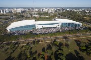 Picture taken with drone of the Ulysses Guimaraes Convention Center - Brasilia city - Distrito Federal (Federal District) (DF) - Brazil