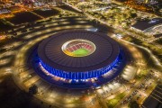 Picture taken with drone of the National Stadium of Brasilia Mane Garrincha (1974) at night - Brasilia city - Distrito Federal (Federal District) (DF) - Brazil