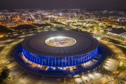 Picture taken with drone of the National Stadium of Brasilia Mane Garrincha (1974) at night - Brasilia city - Distrito Federal (Federal District) (DF) - Brazil