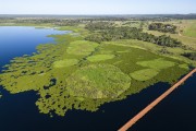 Picture taken with drone of Lake in the flooded landscape of the Pantanal - Refugio Caiman - Miranda city - Mato Grosso do Sul state (MS) - Brazil
