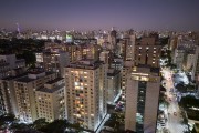 Picture taken with drone of residential buildings at night - Sao Paulo city - Sao Paulo state (SP) - Brazil