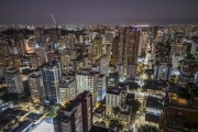 Picture taken with drone of residential buildings at night - Sao Paulo city - Sao Paulo state (SP) - Brazil
