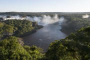 Picture taken with drone of waterfalls in Iguaçu National Park - Border between Brazil and Argentina - Foz do Iguacu city - Parana state (PR) - Brazil