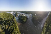 Picture taken with drone of waterfalls in Iguaçu National Park - Border between Brazil and Argentina - Foz do Iguacu city - Parana state (PR) - Brazil