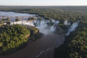 Picture taken with drone of waterfalls in Iguaçu National Park - Border between Brazil and Argentina - Foz do Iguacu city - Parana state (PR) - Brazil