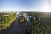 Picture taken with drone of waterfalls in Iguaçu National Park - Border between Brazil and Argentina - Foz do Iguacu city - Parana state (PR) - Brazil