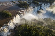 Picture taken with drone of waterfalls in Iguaçu National Park - Border between Brazil and Argentina - Foz do Iguacu city - Parana state (PR) - Brazil