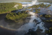 Picture taken with drone of waterfalls in Iguaçu National Park - Border between Brazil and Argentina - Foz do Iguacu city - Parana state (PR) - Brazil