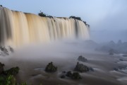 Picture taken with drone of the Devils Throat waterfall - Iguassu National Park  - Foz do Iguacu city - Parana state (PR) - Brazil