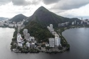 Aerial view of the Cabritos Mountain (Kid Goat Mountain) - Rodrigo de Freitas Lagoon  - Rio de Janeiro city - Rio de Janeiro state (RJ) - Brazil