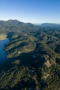 Picture taken with drone of Governor Parigot de Souza Hydroelectric Plant Lake - Capivari Dam - Campina Grande do Sul city - Parana state (PR) - Brazil