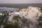 Picture taken with drone of waterfalls in Iguaçu National Park - Border between Brazil and Argentina - Foz do Iguacu city - Parana state (PR) - Brazil