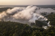 Picture taken with drone of waterfalls in Iguaçu National Park - Border between Brazil and Argentina - Foz do Iguacu city - Parana state (PR) - Brazil