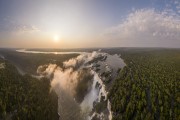 Picture taken with drone of waterfalls in Iguaçu National Park - Border between Brazil and Argentina - Foz do Iguacu city - Parana state (PR) - Brazil