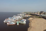 Picture taken with drone of the Port of Manaus during the dry season - Manaus city - Amazonas state (AM) - Brazil